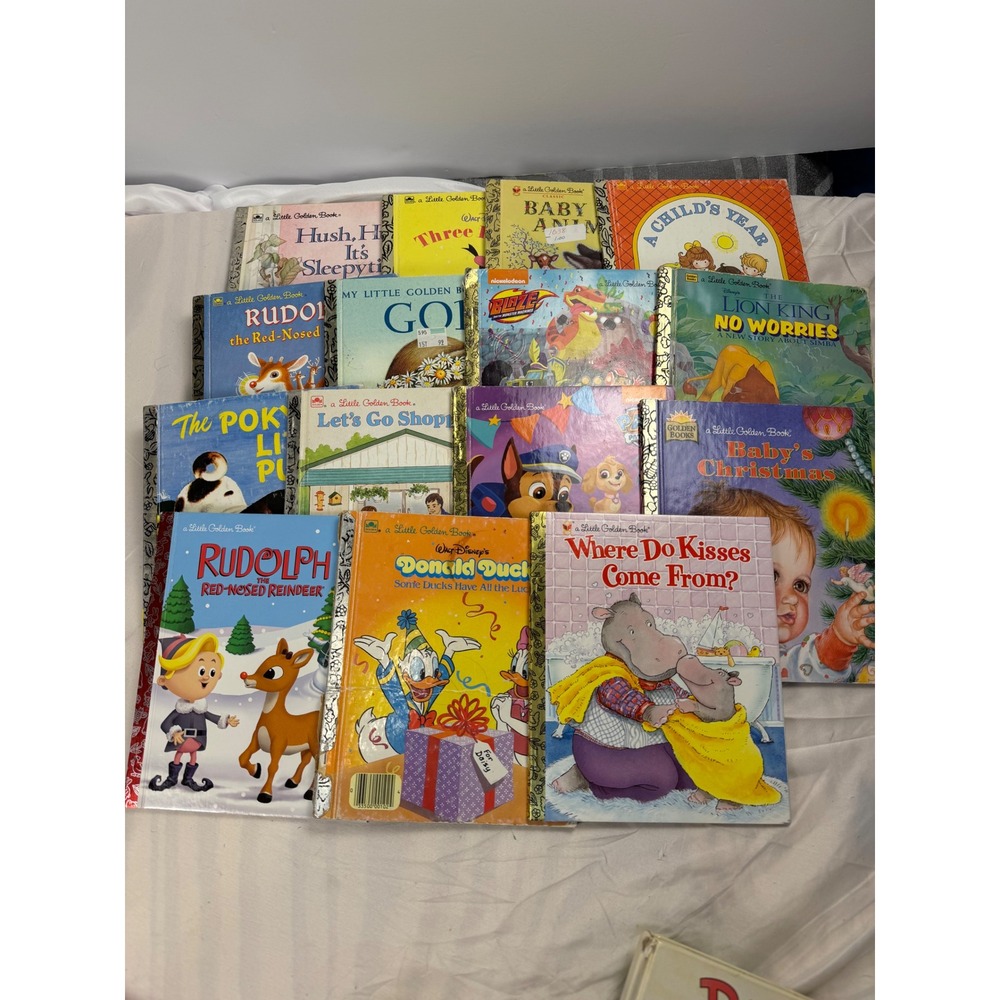 Lot of 15 Little Golden Books Vintage & Modern Disney Rudolph Paw Patrol Puppy